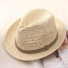 Straw Hat Parent-child Breathable Jazz Hat tide British Top Hat Summer Men's Panama Hat Children's Beach Sun - Image 5