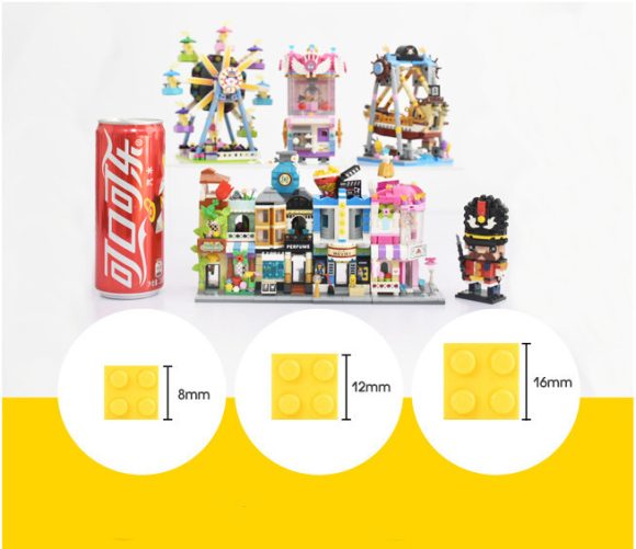 Small Particle Building Blocks Pink Mini Tape Recorder Model Inserting Building Blocks - Image 3