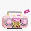 Small Particle Building Blocks Pink Mini Tape Recorder Model Inserting Building Blocks - Image 4