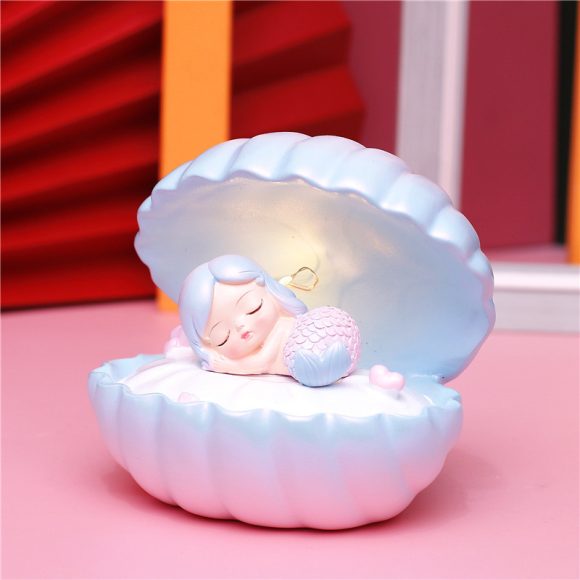 Pearlescent Mermaid Star Lamp Ins Girl Dream Shell Lamp Fairy Decoration Night Light Resin Crafts - Image 5