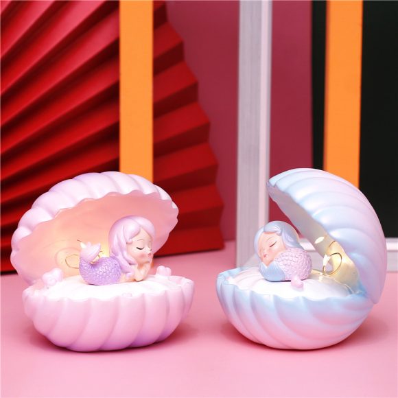 Pearlescent Mermaid Star Lamp Ins Girl Dream Shell Lamp Fairy Decoration Night Light Resin Crafts - Image 6