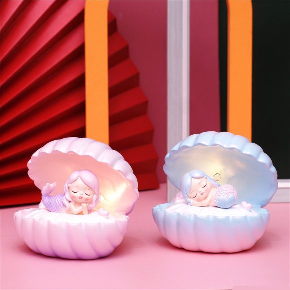 Pearlescent Mermaid Star Lamp Ins Girl Dream Shell Lamp Fairy Decoration Night Light Resin Crafts - Image 4