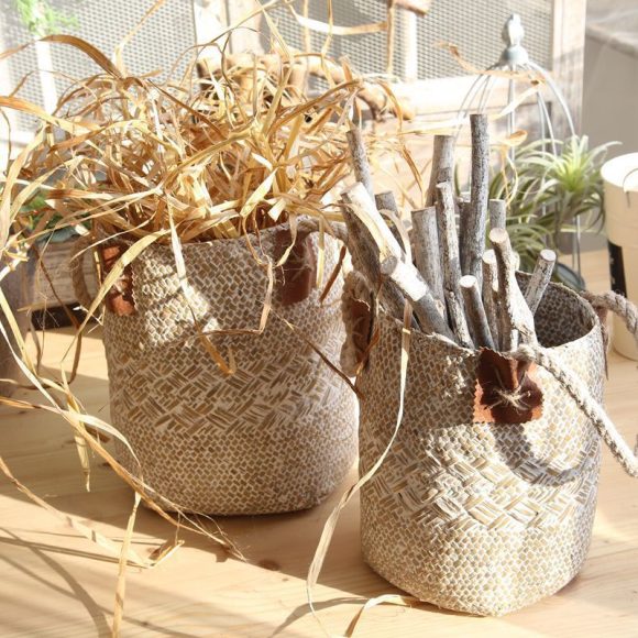 Rural Style Storage Of Natural Straw Woven Flower Pots - Image 5
