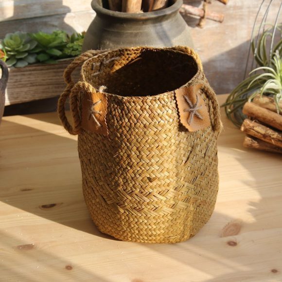 Rural Style Storage Of Natural Straw Woven Flower Pots - Image 3