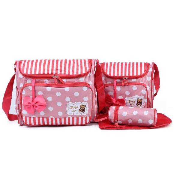 Mommy Bag Four-Piece Bowknot Outing One-Shoulder Multifunctional Large-Capacity Bag For Mother, Baby And Mother - Image 2