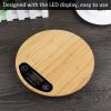 Bamboo Panel Electronic Kitchen Scale Big Round Baking Scale Gram Weight Scale - Image 2