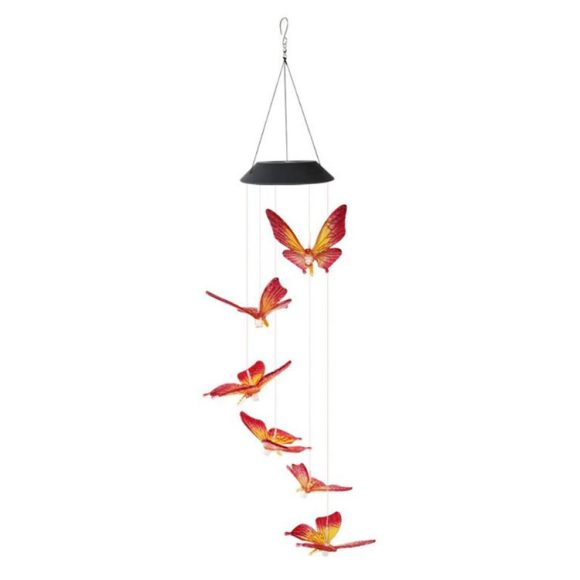 Solar Powered LED Wind Chime Light Hanging Color-Changing Yard Garden Butterfly Lamp Decor - Image 2