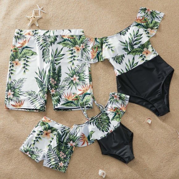 Foreign Trade Family Wear Cross-Border Nylon Printing European And American Parent-Child Swimsuits Baby Boys Girls Men'S And Women'S Clothing Yy0008 - Image 3
