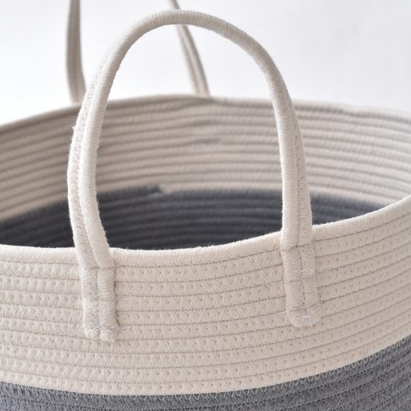 Cotton Rope Storage Basket Cotton Rope Basket, Toys, Sundries, Laundry Storage Basket - Image 4