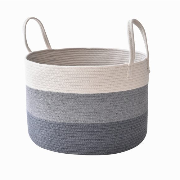 Cotton Rope Storage Basket Cotton Rope Basket, Toys, Sundries, Laundry Storage Basket - Image 5