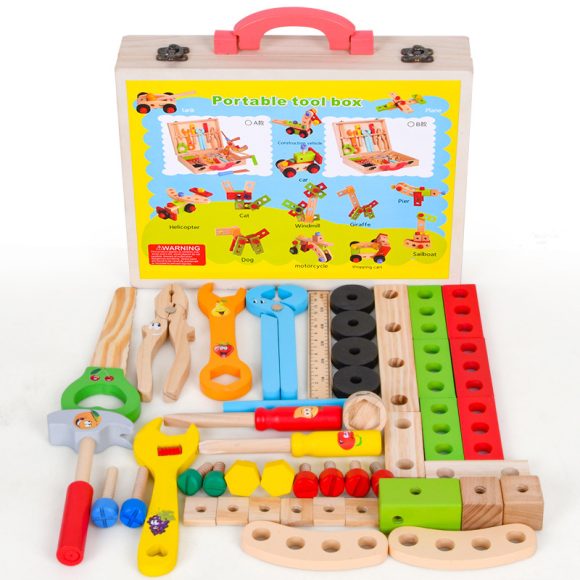 Children's Maintenance And Management Of Wooden Toolbox Toys Simulation Disassembly And Assembly Multi-purpose Woodworking - Image 6