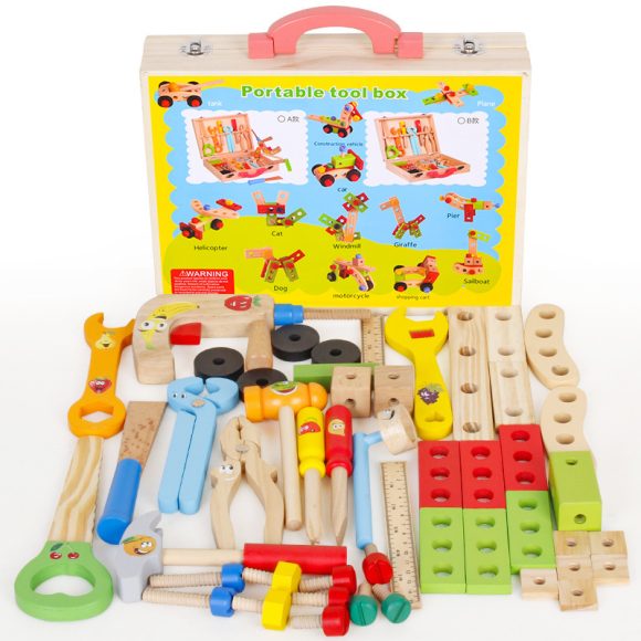 Children's Maintenance And Management Of Wooden Toolbox Toys Simulation Disassembly And Assembly Multi-purpose Woodworking - Image 5