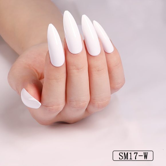 Long Pointed False Nails Solid Color Nails Salon Nails Almond Nail Patches Finger Nails - Image 5
