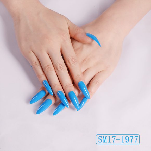 Long Pointed False Nails Solid Color Nails Salon Nails Almond Nail Patches Finger Nails - Image 2