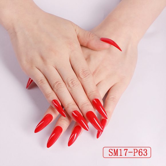 Long Pointed False Nails Solid Color Nails Salon Nails Almond Nail Patches Finger Nails - Image 7