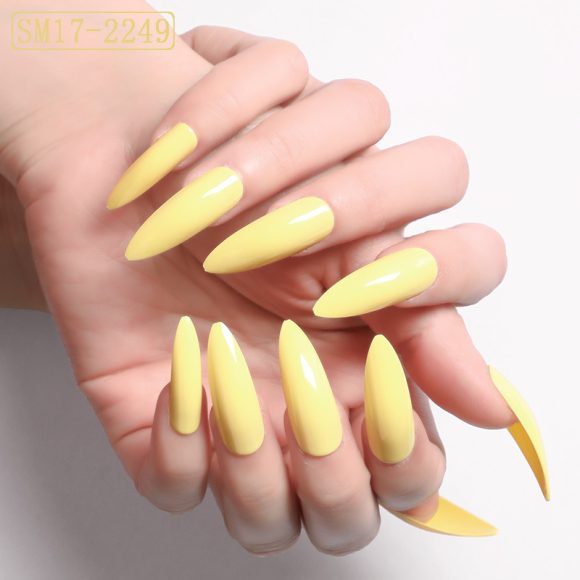 Long Pointed False Nails Solid Color Nails Salon Nails Almond Nail Patches Finger Nails - Image 8