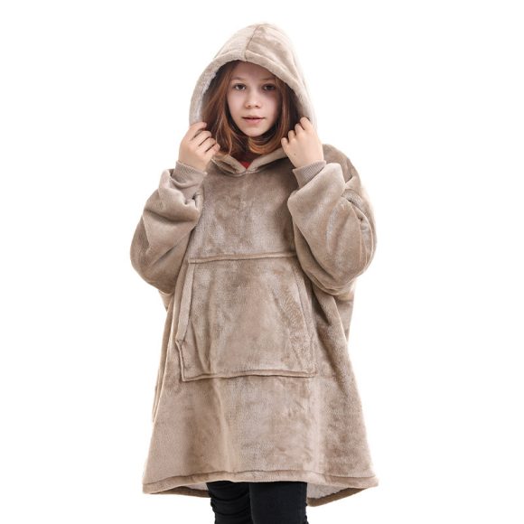 Hooded Pullover Sweater Women's Fall Winter Cold Protection And Warm Pajamas TV Blanket - Image 2