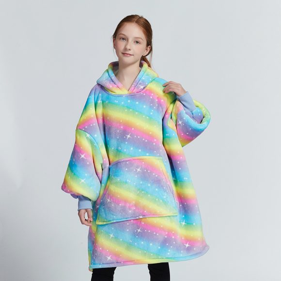 Hooded Pullover Sweater Women's Fall Winter Cold Protection And Warm Pajamas TV Blanket - Image 6