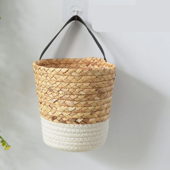 Seaweed Woven Storage Basket Wall Hanging Basket Storage Rack