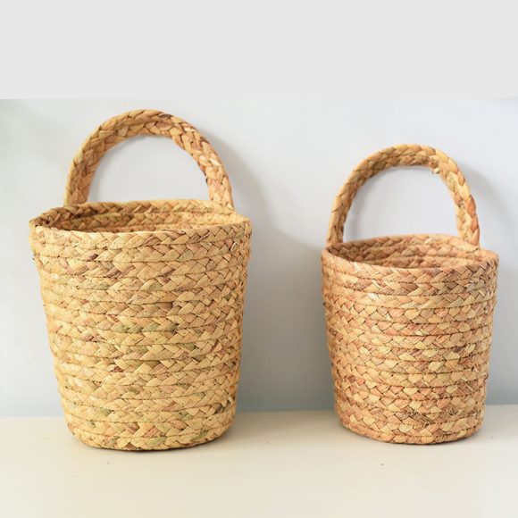 Seaweed Woven Storage Basket Wall Hanging Basket Storage Rack - Image 4