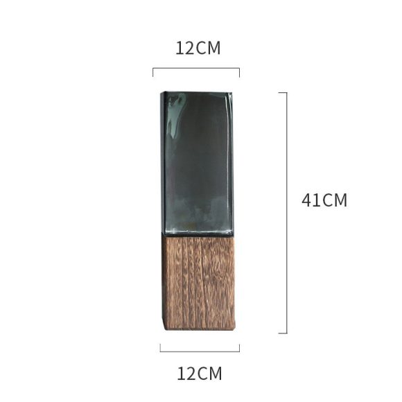 Wood Color Tansparent Glass Vase Combination Flower Arrangement - Image 7