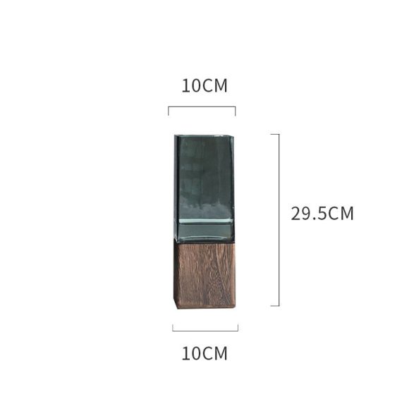 Wood Color Tansparent Glass Vase Combination Flower Arrangement - Image 2