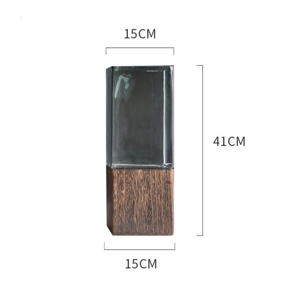Wood Color Tansparent Glass Vase Combination Flower Arrangement - Image 3