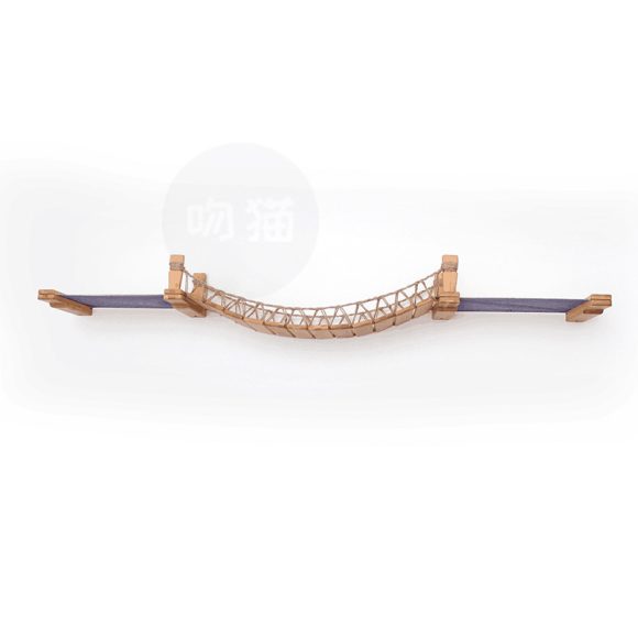 Cat Suspension Bridge Rope Ladder Hemp Rope Soft Ladder Wooden Bridge Solid Wood Cat Wall Climbing Frame Pet Furniture Cat Bridge Wall Hanging Type Plus Accessories - Image 2