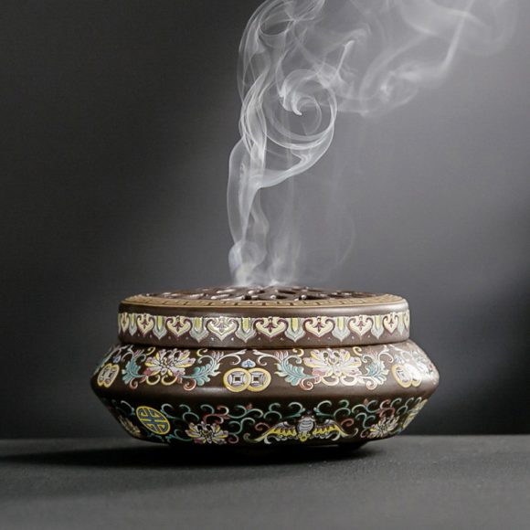 Ceramic Cloisonne Incense Burner, Backward Incense Burner, Incense Channel Enamel - Image 2