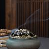Copper Lid Ceramic Incense Burner Buddha with Antique Alloy Wire Incense Burner - Image 10