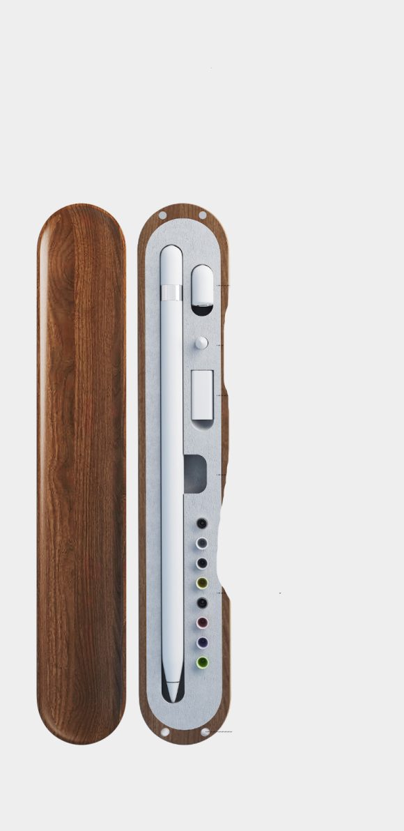 Compatible with Apple, Storage Box Walnut IPad Tablet Pen Case One or Two Generation Stylus Pen Tip Case - Image 2