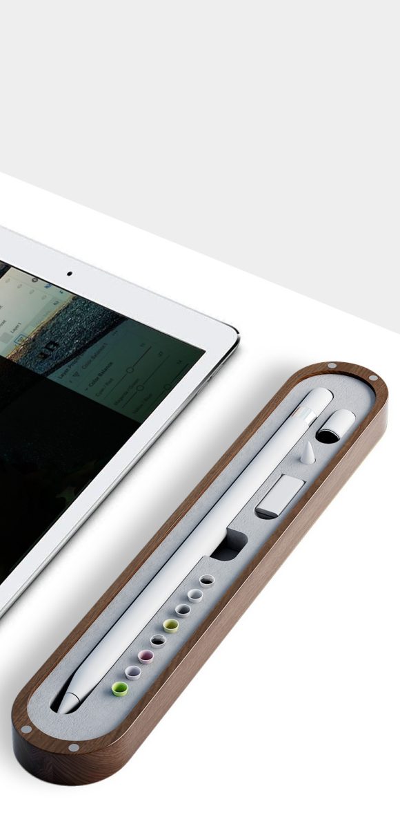 Compatible with Apple, Storage Box Walnut IPad Tablet Pen Case One or Two Generation Stylus Pen Tip Case - Image 8