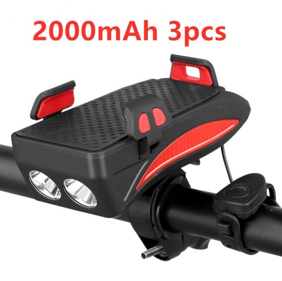 Motorcycle Bicycle Phone Holder Support Charging For Cell Phone With Bike Bell Power Bank Bicycle Front Lamp Flashlight - Image 9