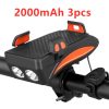 Motorcycle Bicycle Phone Holder Support Charging For Cell Phone With Bike Bell Power Bank Bicycle Front Lamp Flashlight - Image 2