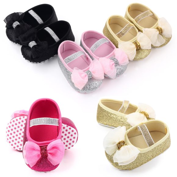 Newborn Princess Shoes Baby Shoes Soft Soled Baby Shoes Bow Princess Shoes Single Shoes - Image 3