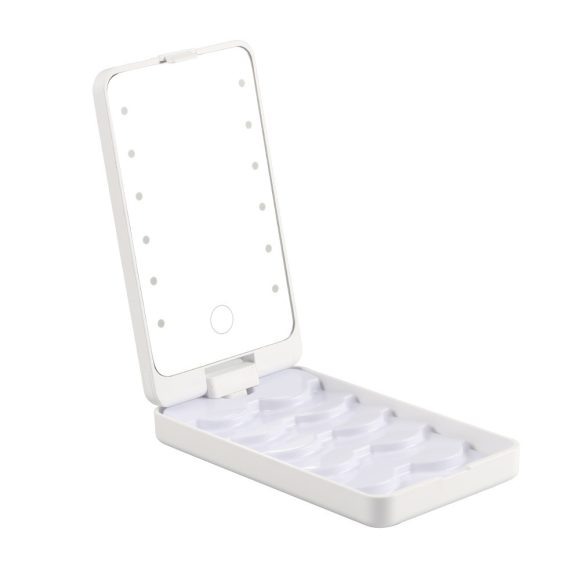 False Eyelashes With Storage Box Mirror 5 Pairs Of Portable Makeup Led Makeup Mirror - Image 2