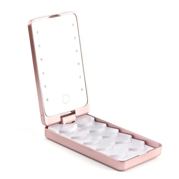 False Eyelashes With Storage Box Mirror 5 Pairs Of Portable Makeup Led Makeup Mirror - Image 4