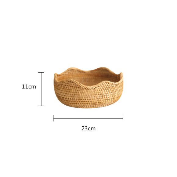 Storage Basket Hand-Woven Basket Bamboo Woven Bamboo Basket Bamboo Basket - Image 2