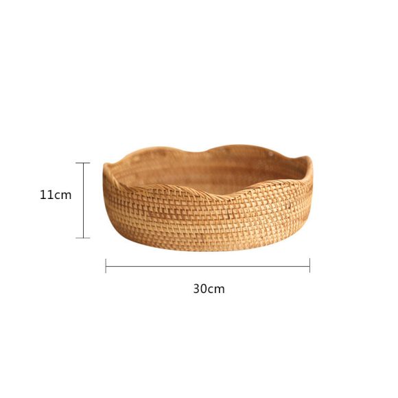 Storage Basket Hand-Woven Basket Bamboo Woven Bamboo Basket Bamboo Basket - Image 4