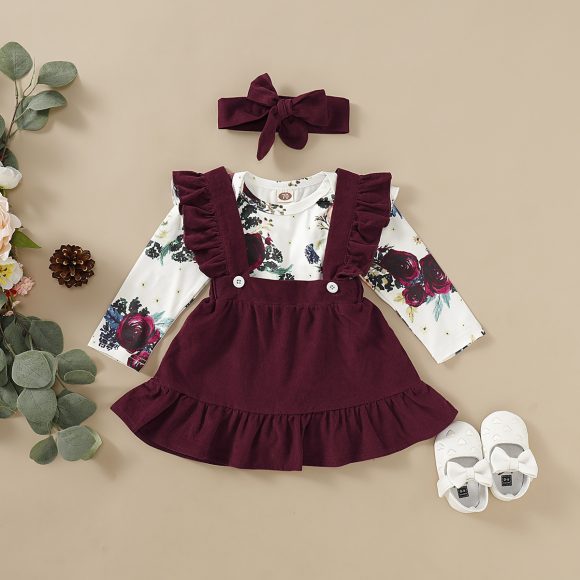 Three-piece set of baby and toddler flower print straps - Image 4