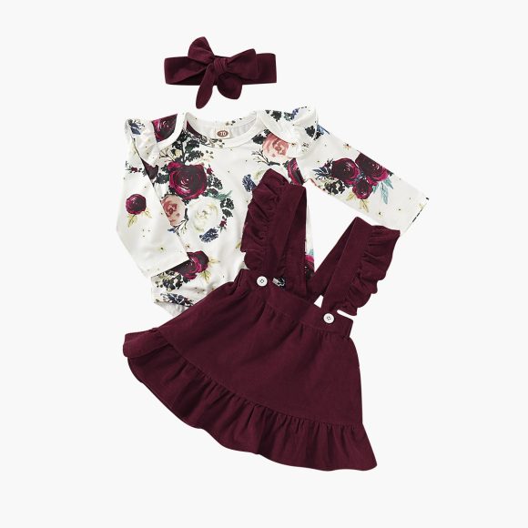 Three-piece set of baby and toddler flower print straps - Image 5