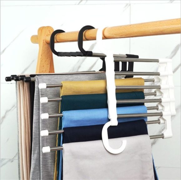 Household Multifunctional Stainless Steel Hanger, Two Hanging Pants Rack - Image 5