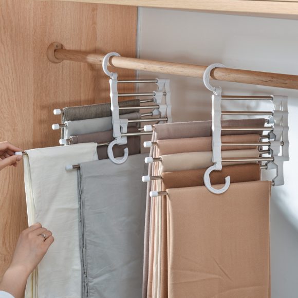 Telescopic Folding Multifunctional Pants Rack Pants Hanger Household - Image 2