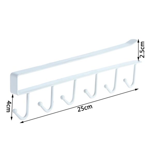 Wrought Iron Cabinet Storage Rack Free Punching Multi-function Row Hook - Image 3