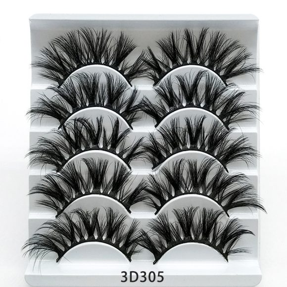 Mink False Eyelashes 3D False Eyelashes Five Pairs Of Soft Cotton Stalk Eyelashes - Image 5