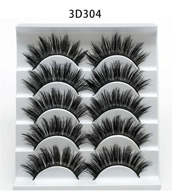 Mink False Eyelashes 3D False Eyelashes Five Pairs Of Soft Cotton Stalk Eyelashes - Image 9