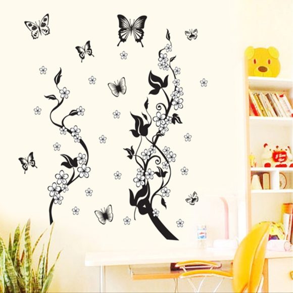 Fashion PVC Wall Sticker Butterfly Flower Third Generation Wall Sticker - Image 4