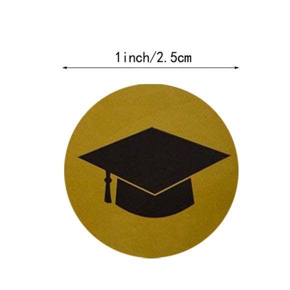 Round Graduation Sticker Graduation Cap And Diploma Label Party School Supplies Student Stationery Sticker - Image 2