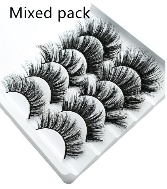 Mink False Eyelashes 3D False Eyelashes Five Pairs Of Soft Cotton Stalk Eyelashes - Image 3