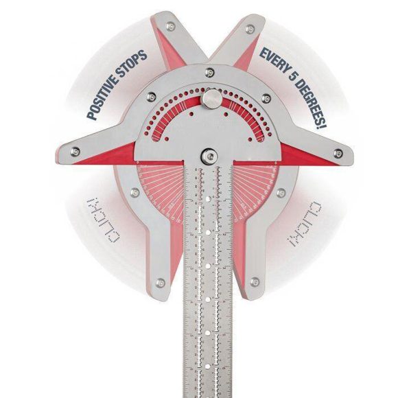 Woodworkers Edge Ruler Protractor Angle Protractor Two Arm Woodworking Ruler Measure Instruments Carpentry Tools - Image 2